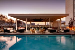 Altira rooftop pool and lounge in Orlando at sunset
