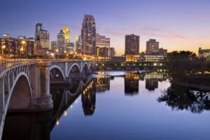 Downtown Minneapolis, home of Elliott Park Hotel 